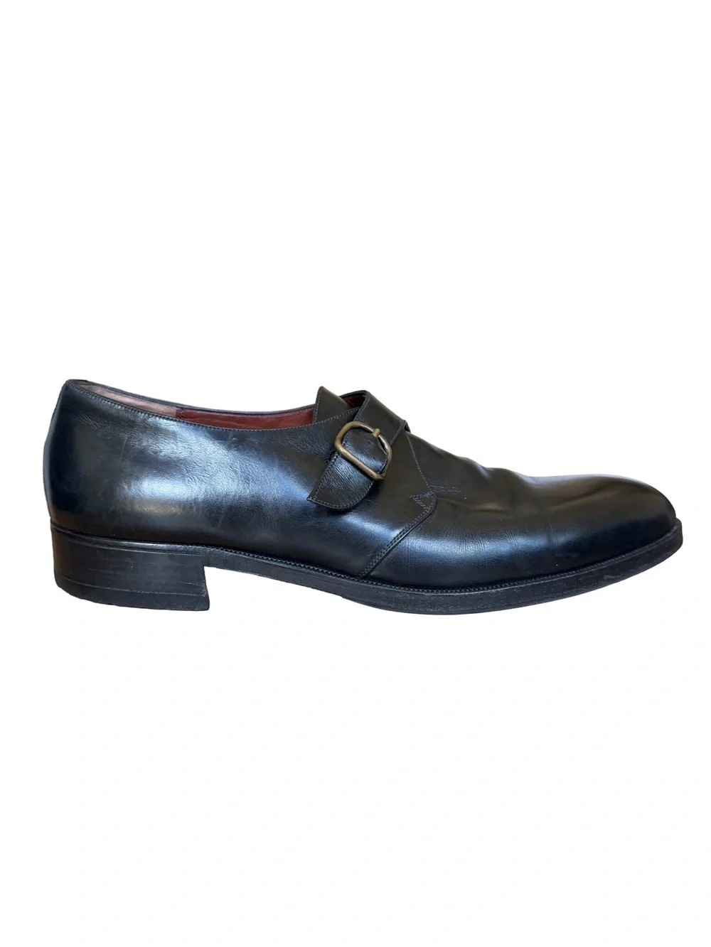 Loewe Black Leather Single Monk Strap Dress Shoes EU 44 US 11 Spain